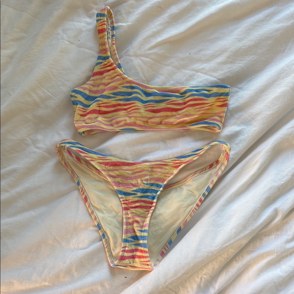Triangle one shoulder Bikini Set